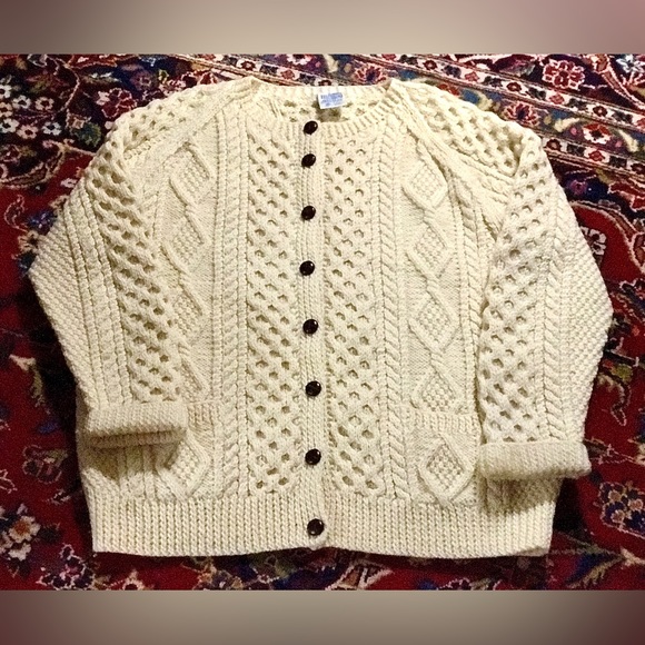 Vintage Men’s Large 100% Wool Handknit Donegal JOHN MOLLOY Irish Sweater - Picture 1 of 14